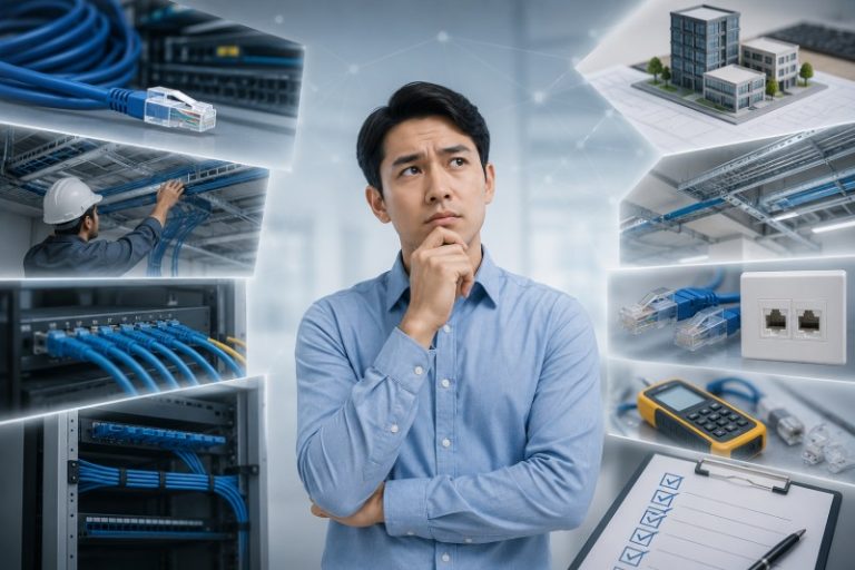 Pemilik perusahaan berpikir mengenai hal hal yang berhubungan dengan biaya instalasi jaringan lan