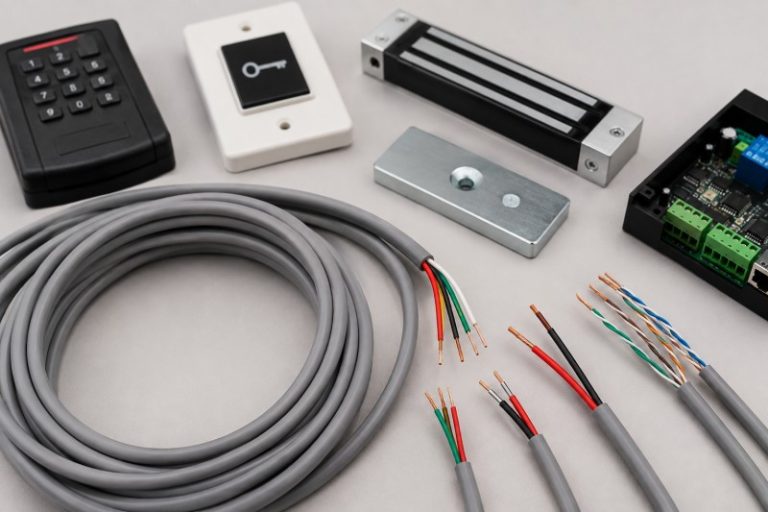 Layout perangkat access control dan kabel awg sebelum dilakukan instalasi