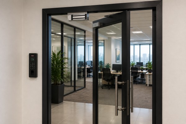 pintu di sebuah kantor tidak menutup karena Magnetic Lock Tidak Mengunci dengan Kuat