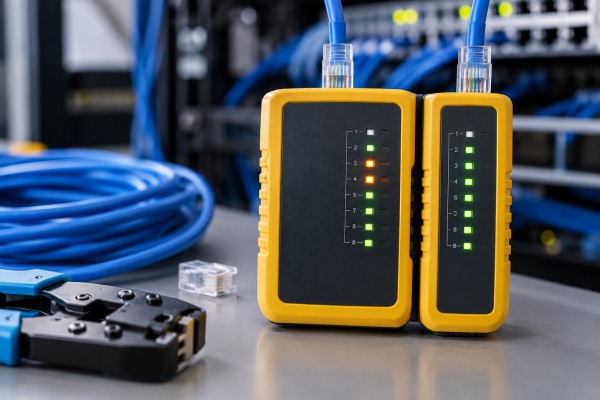 Kabel LAN Tester Menunjukkan Split Pair