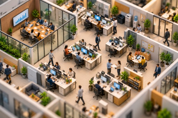diorama kantor modern