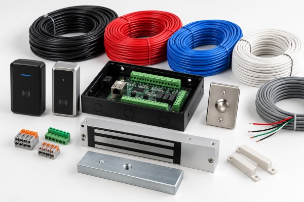 Kabel dan hardware untuk instalasi akses kontrol